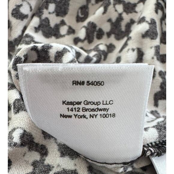 Nine West Womens Large Blouse Polyester Cheetah Print Brown White Black - Picture 5 of 9